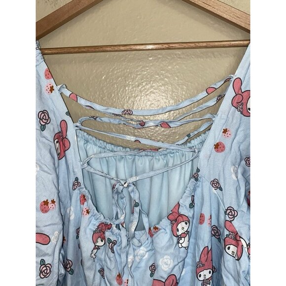 Sanrio My Melody Strappy Back Dress Size 4 or 4X Blue Midi Cosplay Bunny NWT - Picture 6 of 9